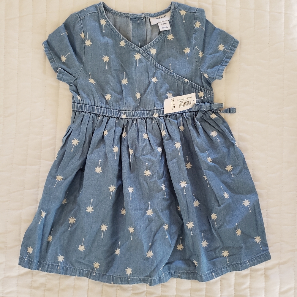 18-24month NWT Old Navy Denim palm tree dress